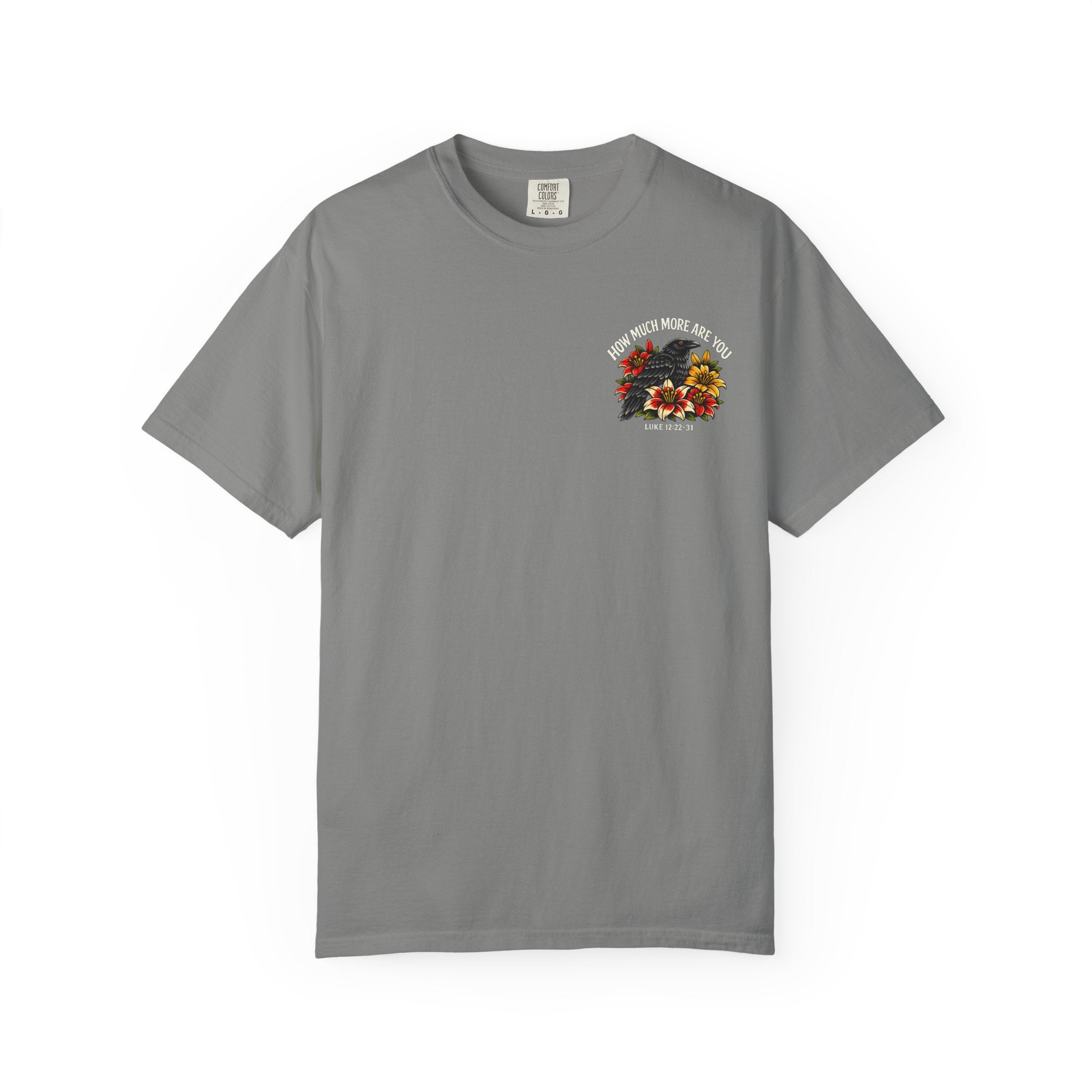 Luke 12:22-31 Tattoo-Style T-Shirt — Bold Traditional American Christian Tee
