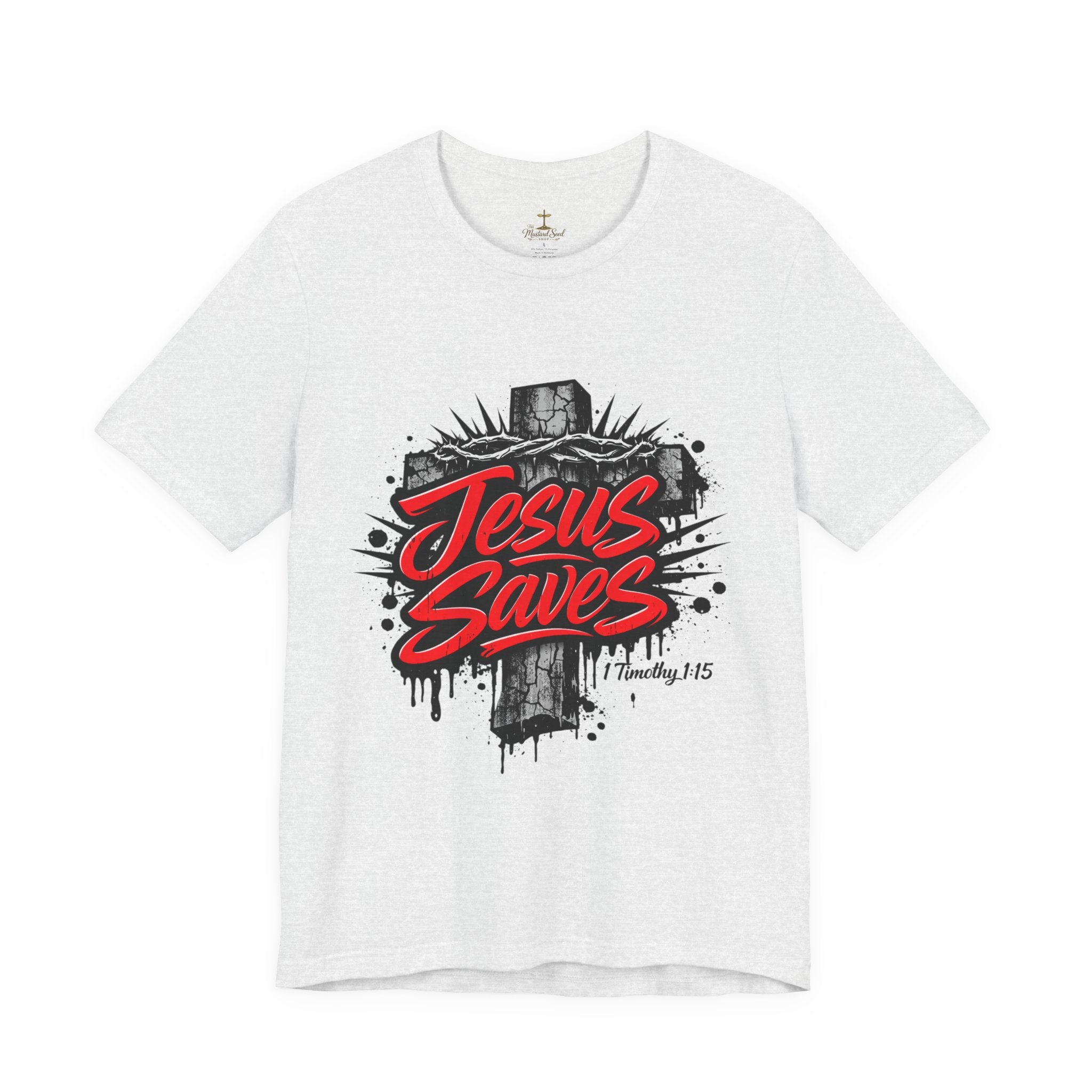 Jesus Saves Cross T-Shirt — Bold Graphic Christian Tee