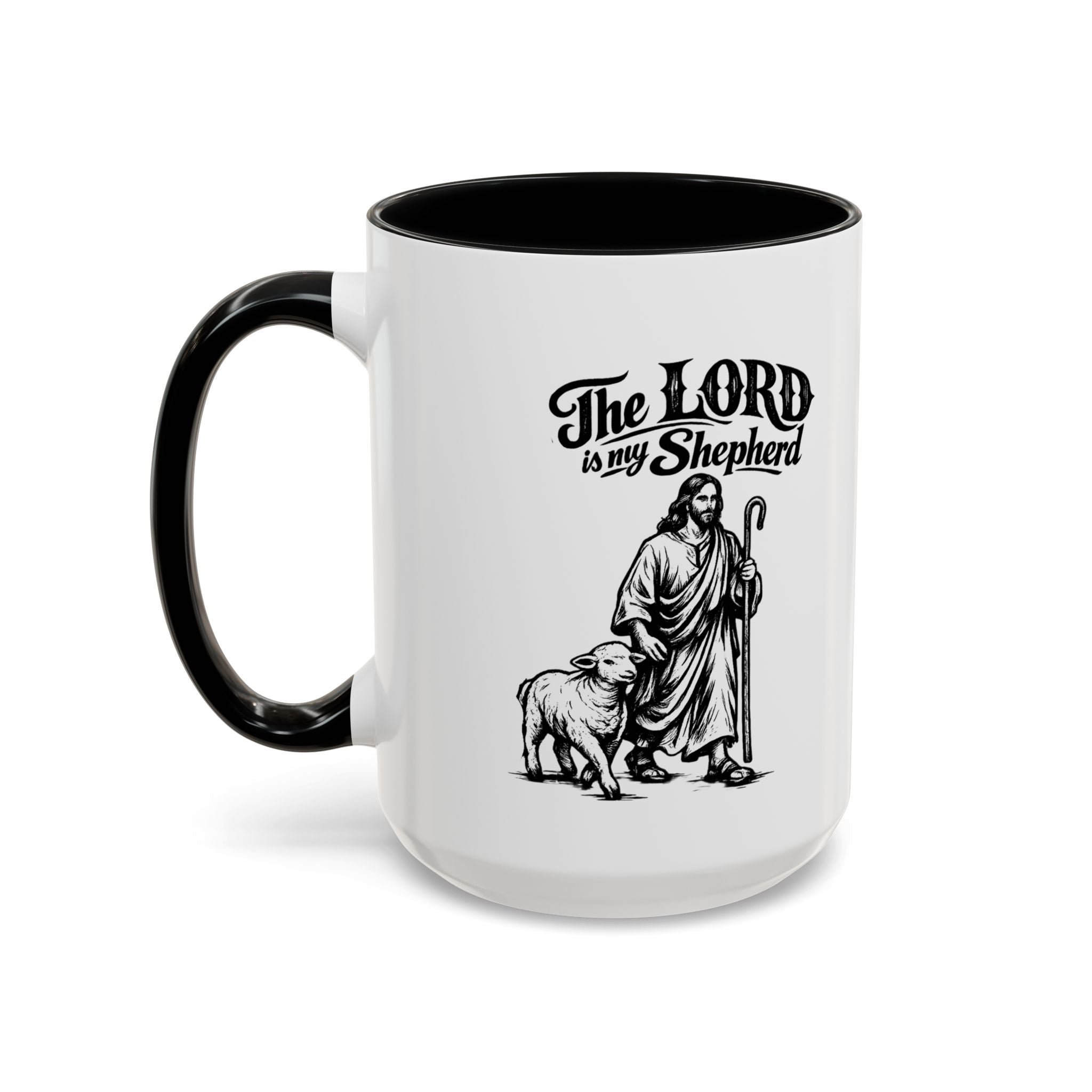 The Lord Is My Shepherd Coffee Mug — Christian Faith Accent Mug (11/15oz)