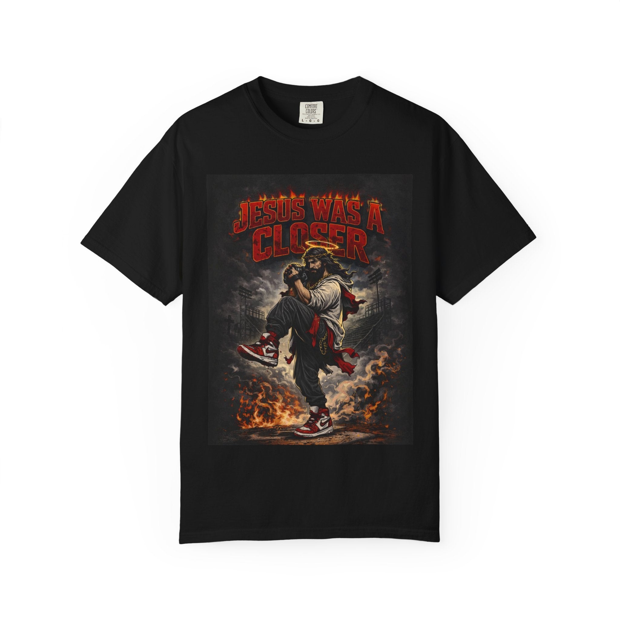 Graphic T-Shirt — "Jesus Was a Closer" Baseball
