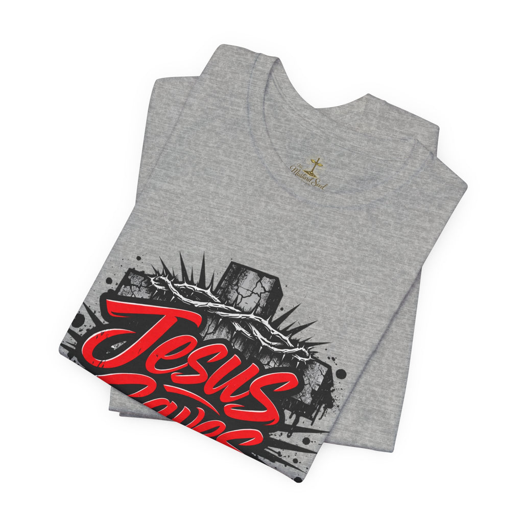 Jesus Saves Cross T-Shirt — Bold Graphic Christian Tee