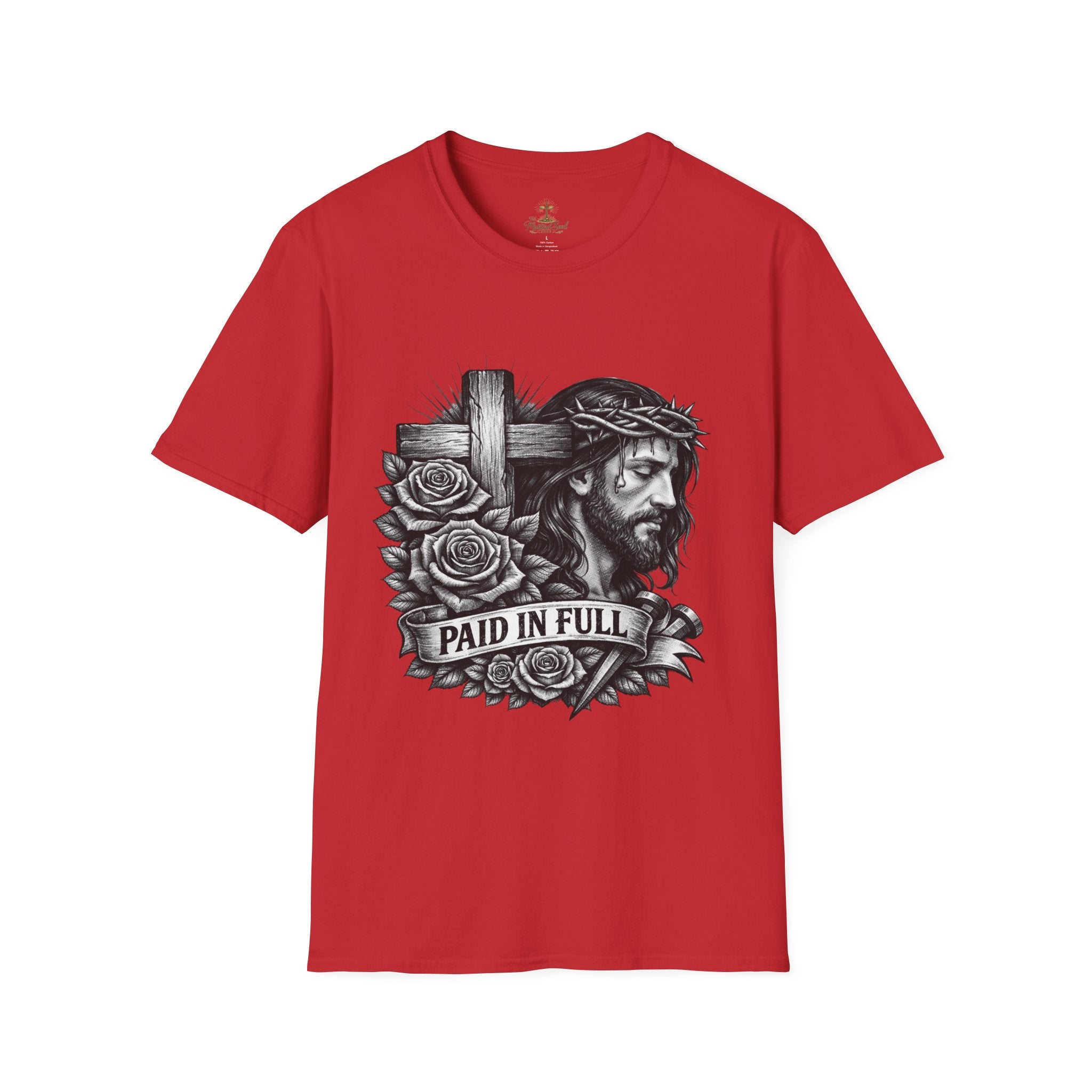 Jesus 'Paid In Full' T-Shirt – Christian Cross & Crown of Thorns Faith Tee