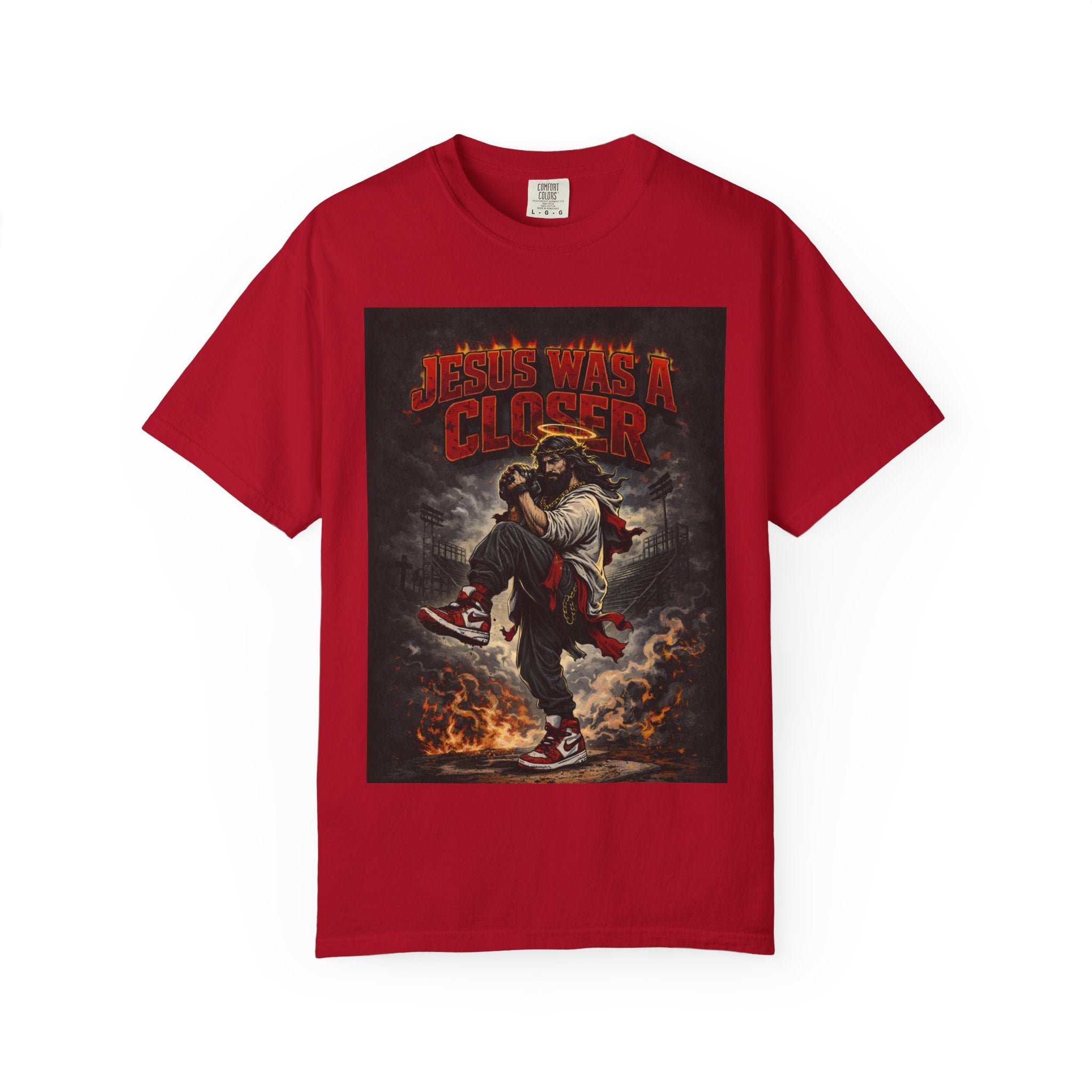 Graphic T-Shirt — "Jesus Was a Closer" Baseball