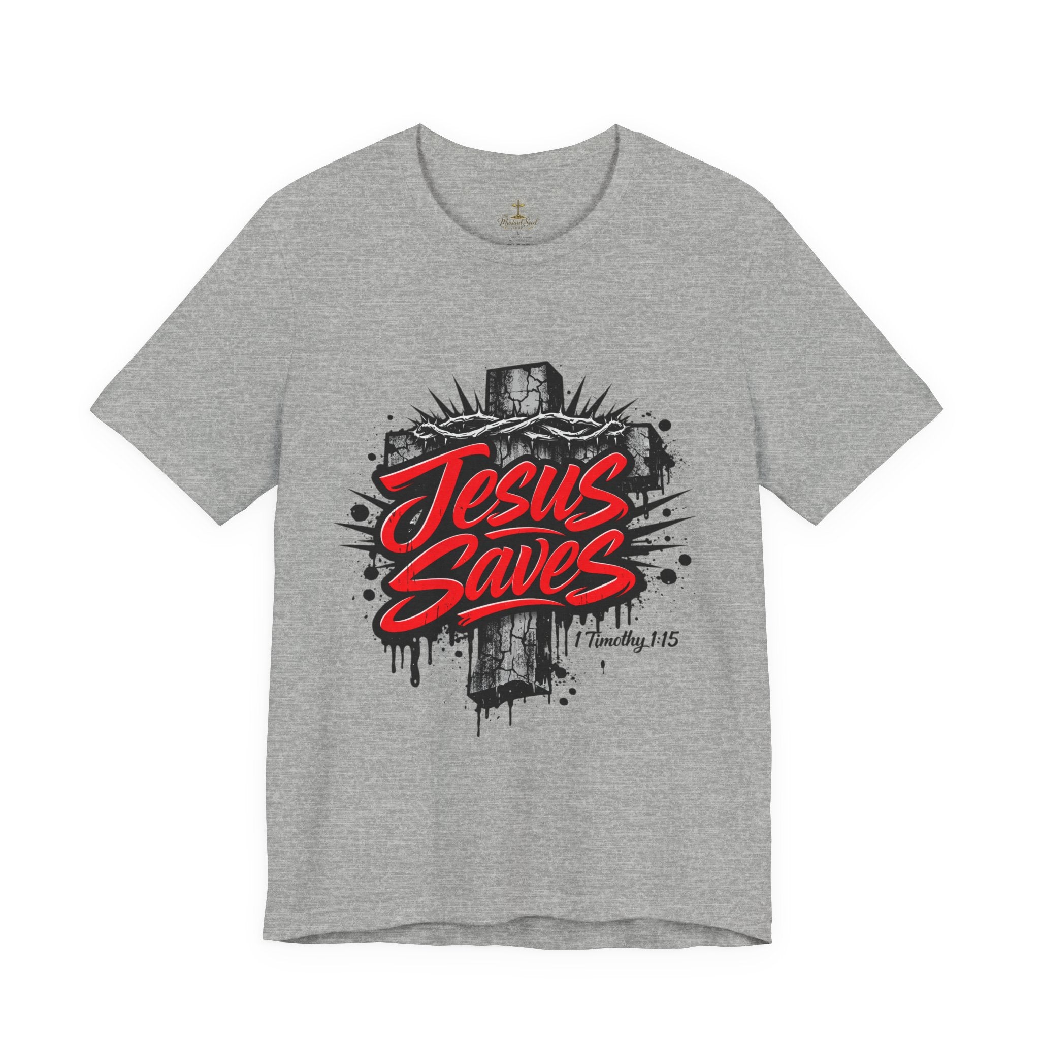 Jesus Saves Cross T-Shirt — Bold Graphic Christian Tee