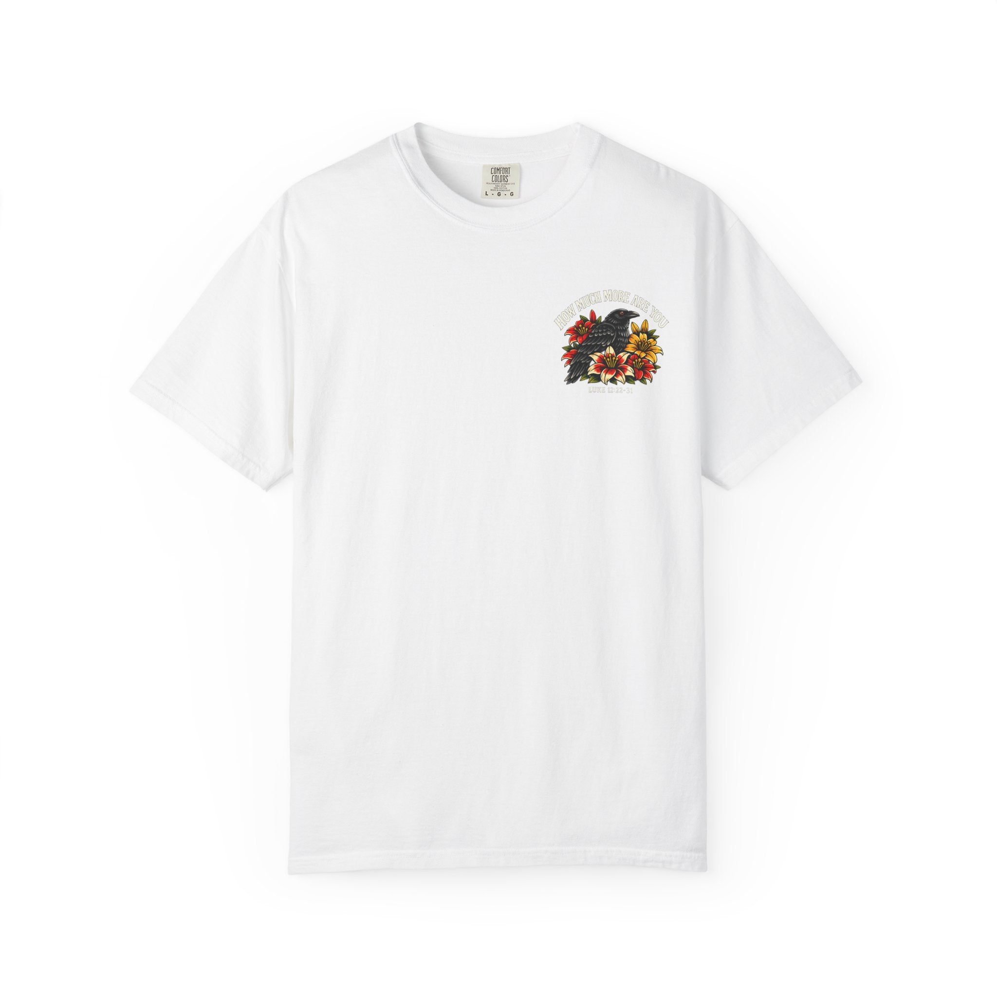 Luke 12:22-31 Tattoo-Style T-Shirt — Bold Traditional American Christian Tee