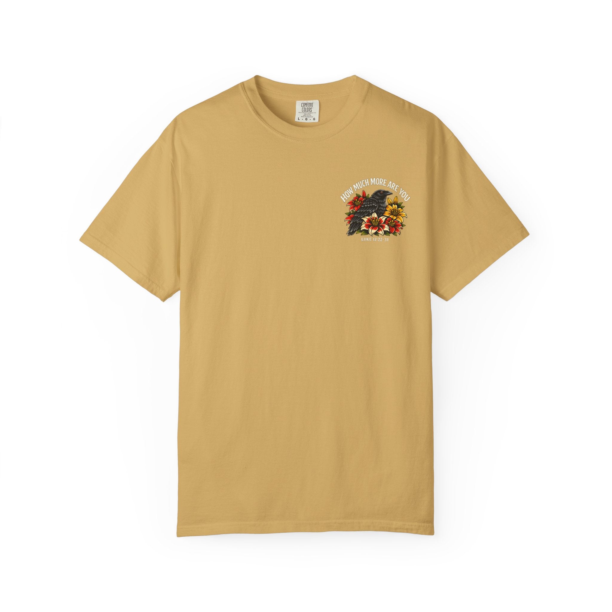 Luke 12:22-31 Tattoo-Style T-Shirt — Bold Traditional American Christian Tee