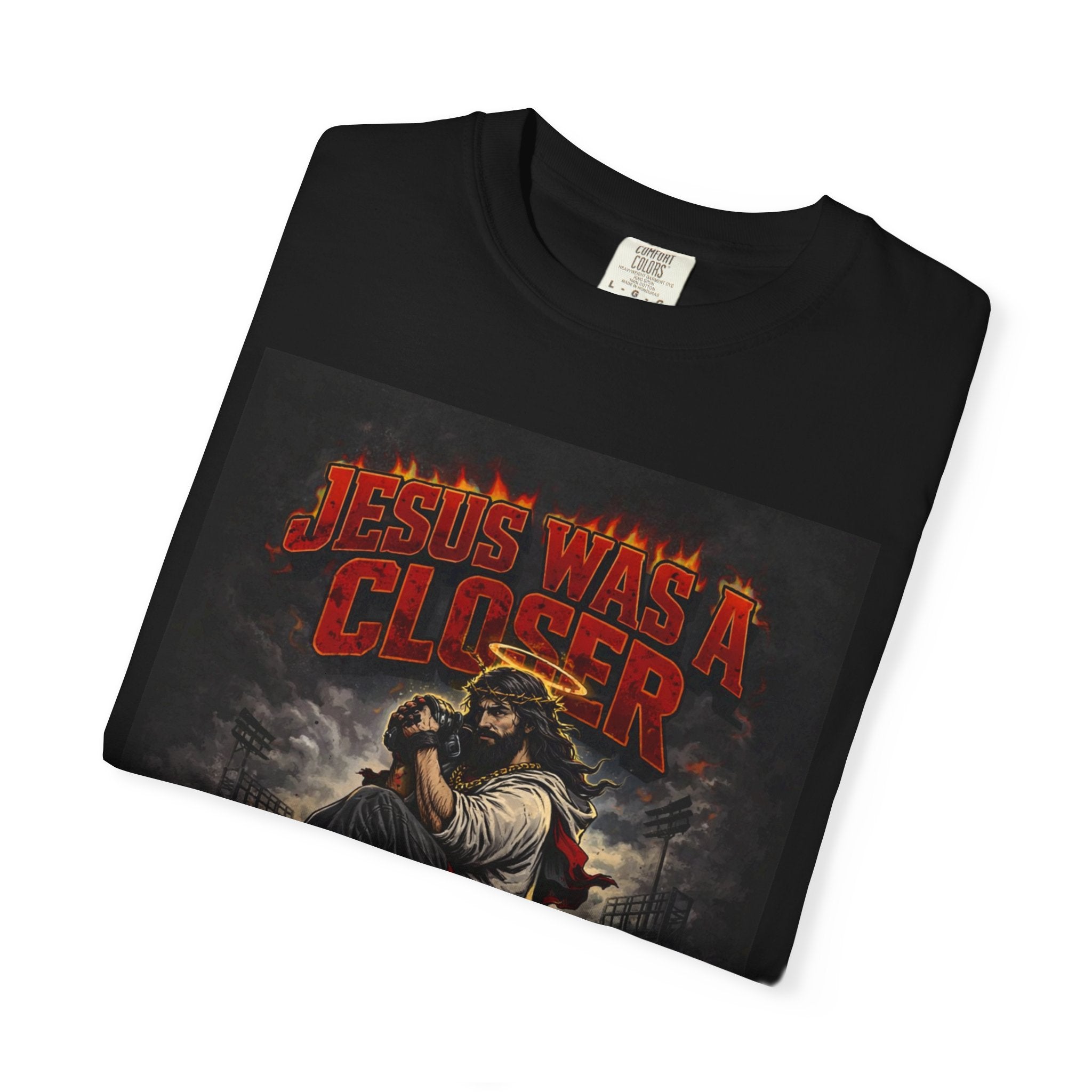 Graphic T-Shirt — "Jesus Was a Closer" Baseball